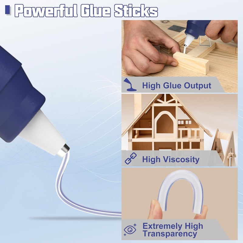 Halobios Hot Glue Gun with Preheating, 20 Glue Sticks, Full Size for DIY Crafts & Home Repairs (40W Blue) - Image 4